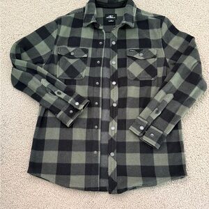 O'Neill Black and Green Plaid Kids Jacket